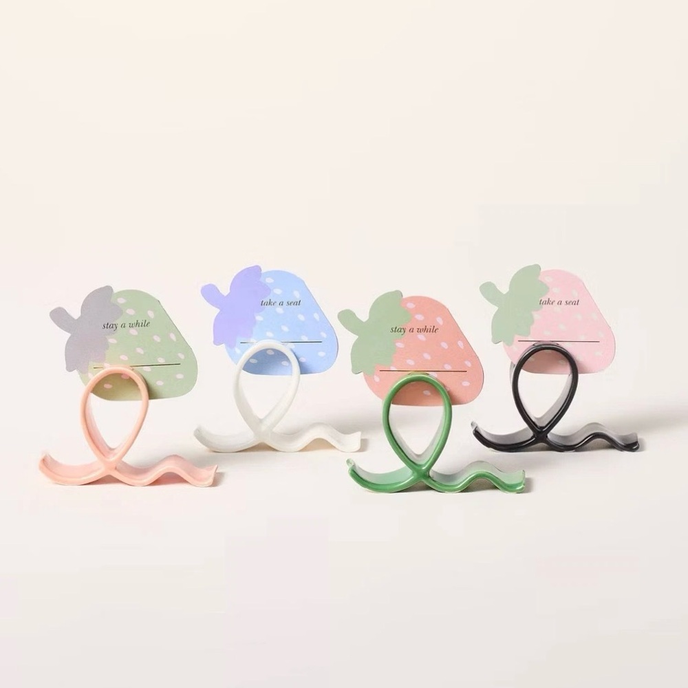 Colorful Kate Spade Target Strawberry Ribbon Place Card Holder Hostess Party New